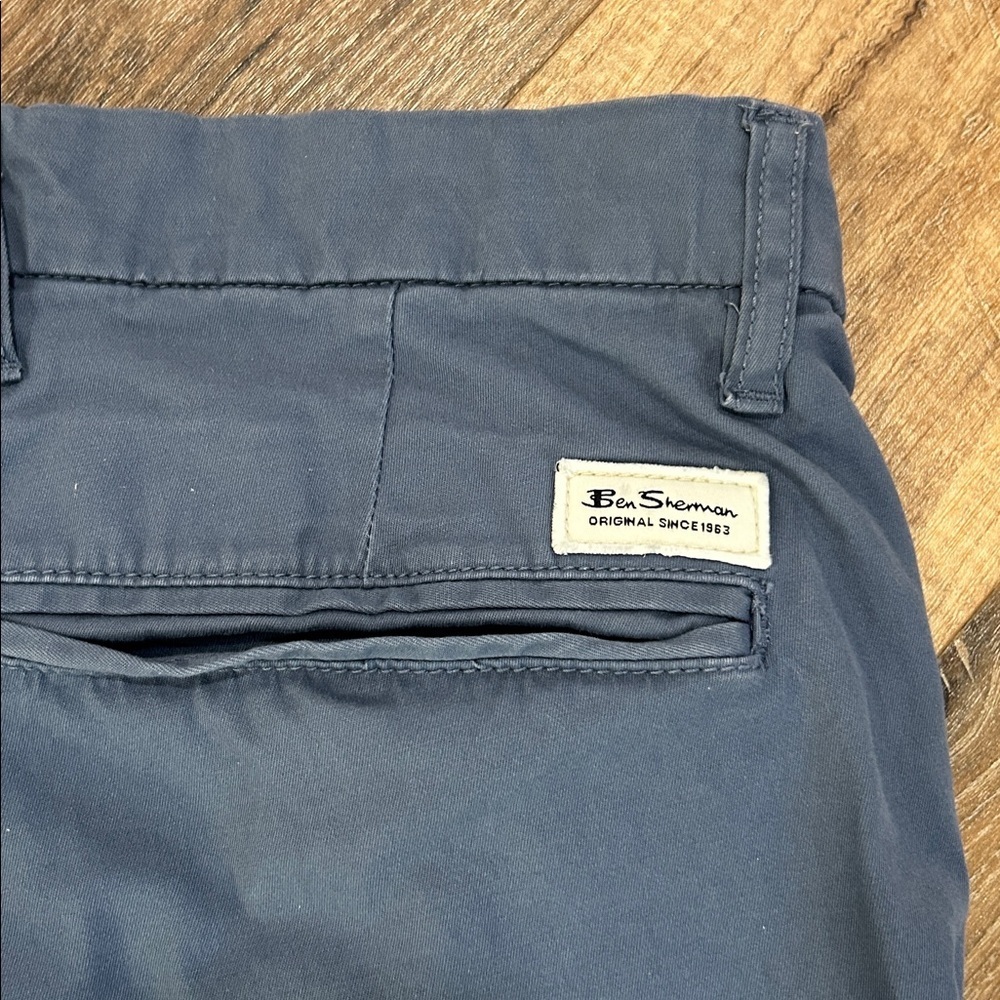 Ben Sherman The Original Slim Fit Pant 98% Cotton Color Blue Size 34 X 32 - Picture 9 of 12